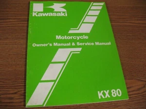 NEW KAWASAKI MOTORCYCLE OWNER'S & SERVICE MANUAL KX80 G H 99920-1326-01 (K-1789) - Picture 1 of 6