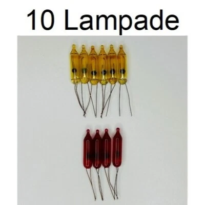 10 lampadine rosse e gialle da 2,5V di ricambio luci pisello da 100 luci - Immagine 1 di 4
