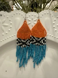 J CREW Turquoise Southwest Navajo Seed Bead Earrings NEW BID 4 CHARITY❤️262 - Picture 1 of 4