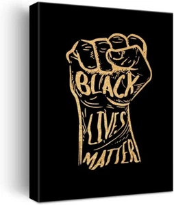 Black Lives Matter 40x50cm Stretched Inspiration Canvas Wall Art Print - Picture 1 of 3
