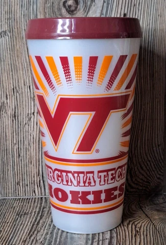 Thermo Serv Virginia Tech Hokies USA Team Spirit white and maroon tumbler cup Cover