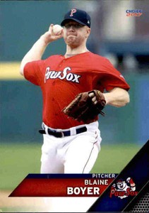 2017 Pawtucket Red Sox Choice #3 Blaine Boyer Marietta Georgia GA Baseball Card