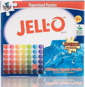 Jell-O 1000 Piece SuperSized Jigsaw Puzzle Giant 20"x27" Rainbow Colors - Picture 1 of 3