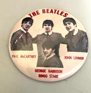 Vintage 70s The Beatles Pinback Button Badges Measures 9cm In Diameter NOS - Imagen 1 de 7