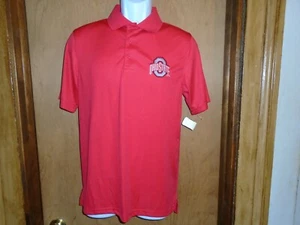 Ohio State Buckeyes Men's Scarlet & Gray Polo Golf Shirt Small NWT - Picture 1 of 3