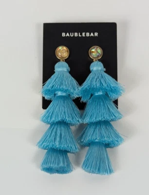 Pendientes colgantes con flecos en capas azul turquesa BAUBLEBAR ¡Nuevos! Foto 1 de 3