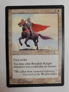 MTG Magic The Gathering Card Benalish KnightSummon Knight White Weatherlight  - Picture 1 of 2