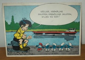 RARE Ancienne carte postal par Walthéry ?? années 1968 avec les Schtroumpfs - Picture 1 of 3