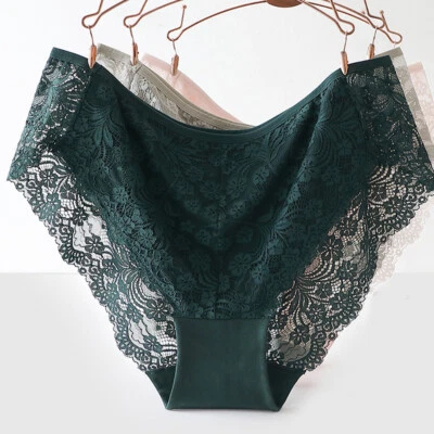 Women's Sexy Lace Flower Briefs Ladies Panties Underwear Knickers Plus Siz L - Image 1 of 4