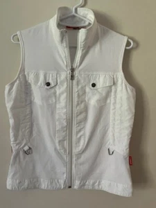 PRADA Zip Up White Cotton Vest XL - Picture 1 of 9