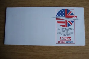 British Airways Concorde - 1ª excursión transatlántica de un día 15/06/1977 - Billete de avión - Imagen 1 de 5