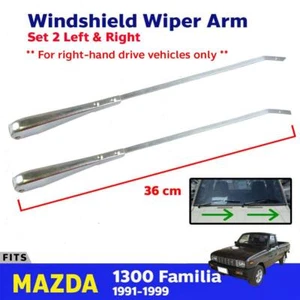 Windshield Wiper Arm Chrome L+R (RHD) Fits Mazda 1300 Familia Pickup 1991-90 D07 - Picture 1 of 8