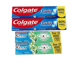 Lot OfToothpaste 4PK . (2)Crest And (2)Colgate! Whitening And Cavity Protection - Picture 1 of 2