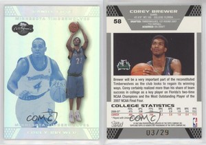 2007-08 Topps Co-Signers Silver Blue Foil /29 Corey Brewer Randy Foye Rookie RC