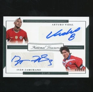 2018 National Treasures Arturo Vidal Ivan Zamorano Dual Auto 6/49 Chile 55552 - Picture 1 of 2