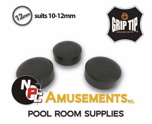 BLACK Spinster Grip Tip 12mm Glue on type No chalk needed Christmas gifts - Bild 1 von 1