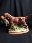Vintage Irish Setter Hunting Dog&Duck Ceramic Figurine Home Decor Ornament Japan
