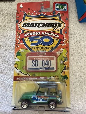 Matchbox Across America South Dakota Jeep Wrangler Green Mount Rushmore 1/56 #40 - Image 1 of 2