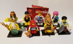 Lego Minifigures Series 7 Minifigures X8 +Leaflet +Baseplates See Pics Complete - Picture 1 of 11