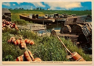 Coastal View Near Yarmouth Nova Scotia VTG Postcard Canada Lobster Tuna Area - Picture 1 of 6