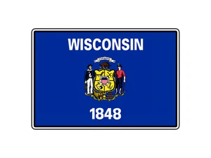 #1187 Bandera del Estado de Wisconsin Calcomanía de Vinilo Impermeable Troquelada - Imagen 1 de 1