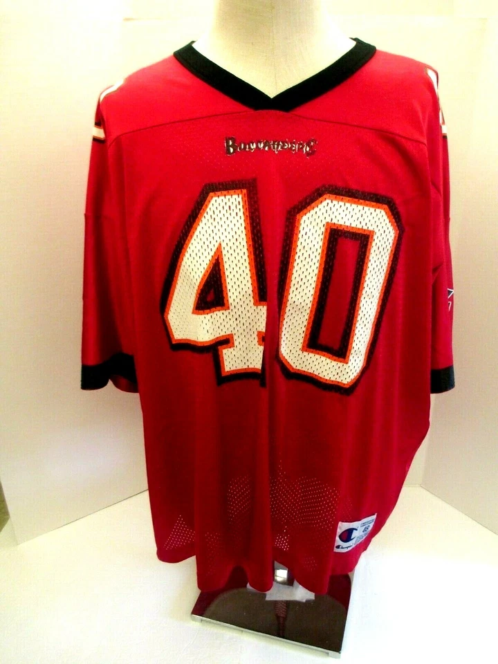  Винтажная мужская футболка чемпиона NFL Tampa Bay Buccaneers No40 Mike Alstott размер XL красная  - Изображение 1 из 4