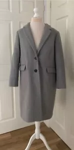 M&S Autograph Grey Wool Cashmere Coat Overcoat Made In Italy Picchi UK 18 P - Picture 1 of 12