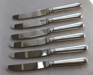 6 Messer Hepp Exclusiv, Baguette Dekor, Griffe versilbert, Länge ca 21.2 cm - Bild 1 von 10