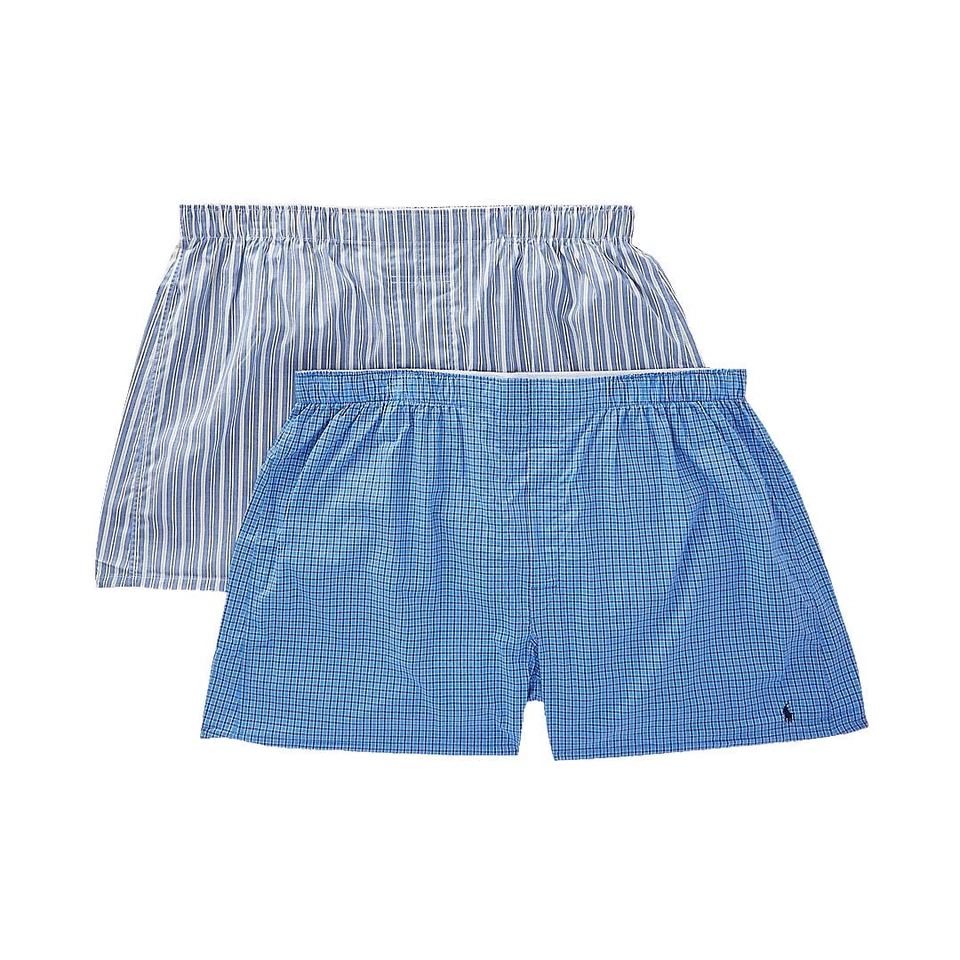 Paquete de 2 boxers tejidos de ajuste clásico Polo Ralph Lauren para hombre (1XLarge, azul/blanco) Foto 1 de 1