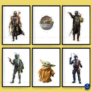 Star Wars Mandalorian Children's Bedroom Wall Art Poster Print Picture A5 A4 A3 - Picture 1 of 7