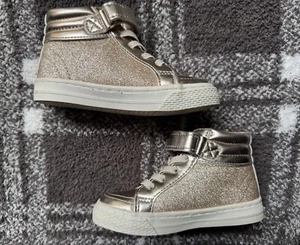 Girls Gold Sparkle High Top - Picture 1 of 2