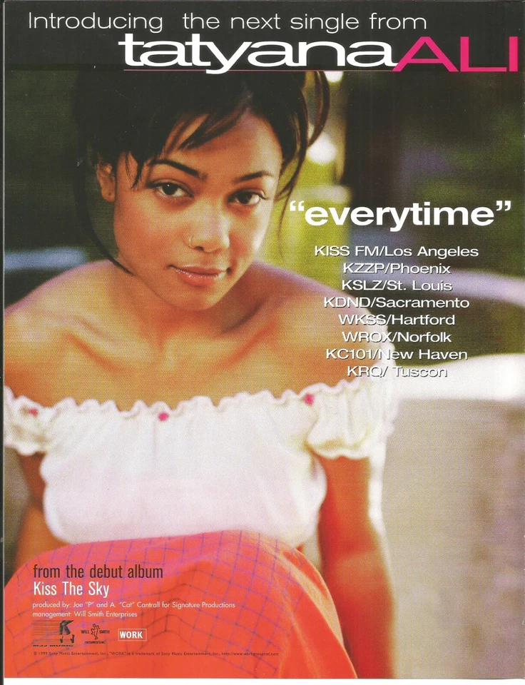 TATYANA ALI Rare VINTAGE Everytime1999 PROMO TRADE AD Poster of Kiss CD MINT USA - Image 1 of 1