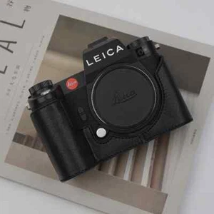 Medio estuche de cuero genuino hecho a mano para cámara bolsa de cuero de vaca estuche para Leica SL3 - Imagen 1 de 11