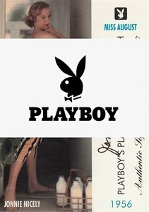 1996 PLAYBOY AUG ED.PLAYMATE OF THE MONTH SIGNATURE CARD JONNIE NICELY 2723/2750