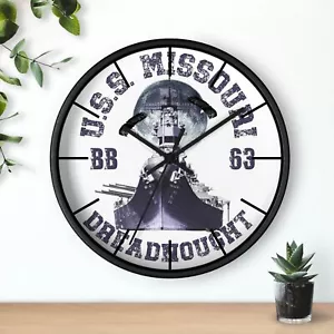 US Navy Militär IOWA Klasse Schlachtschiff USS MIssouri virale Militär Wanduhr - Bild 1 von 13