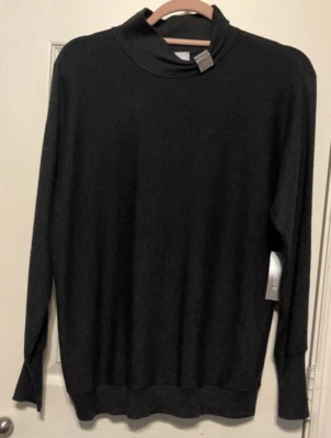 Suéter Chico's Gris Grafito Detalle Cuello Cavier Cuello Alto Talla 0(4/6) Nuevo con Etiquetas Foto 1 de 4