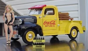 Dodge 1947 Coca Cola Pick Up Truck w Figurine & Soda Case Miniatures 1/24 Scale - Picture 1 of 3