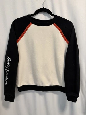 Harley Davidson | Sweatshirt White Black Orange Genuine Motorclothes Biker-small - Image 1 of 4