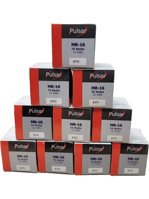 [10 Pack] 75 Watt 12v Bulbs Mr16 No Cover Glass Gu5.3 2-pin 75w Eyc Lamp - Image 1 of 4