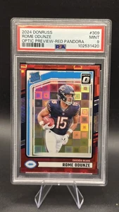 2024 Donruss - Rated Rookie Roma Odunze Ottica Anteprima Rosso Pandora Prizm PSA 9 🔥 - Foto 1 di 2