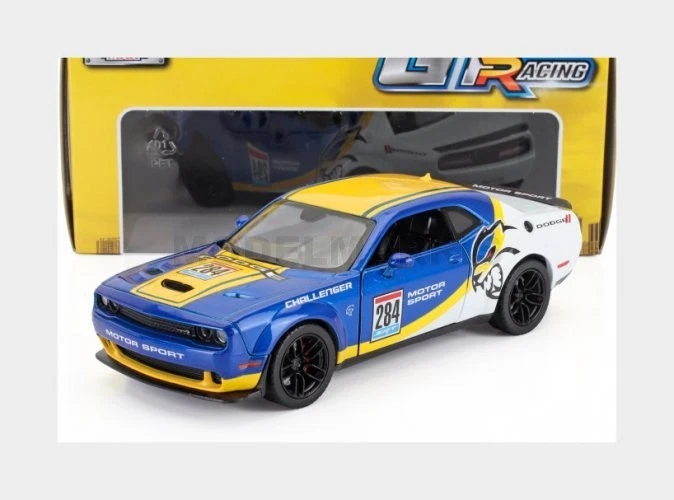 2018 DODGE CHALLENGER SRT HELLCAT #284 BLUE & WHITE 1/24 DIECAST MOTORMAX 73792