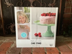 NUEVO Martha Stewart Jadeíta Verde 11” Pedestal Plato para Pastel/Soporte Borde con Volantes IOB - Imagen 1 de 9