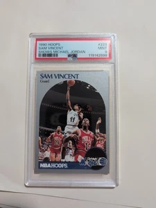 1990-91 NBA Hoops #223 Sam Vincent Michael Jordan #12 Jersey PSA 9 Mint 💎🔥 - Picture 1 of 2