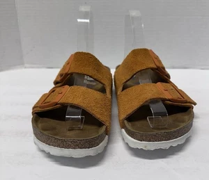 Sandalias Birkenstock Gamuza Cuero Naranja Quemado Talla 38, Mujer Talla 7, Ver Defecto - Imagen 1 de 15