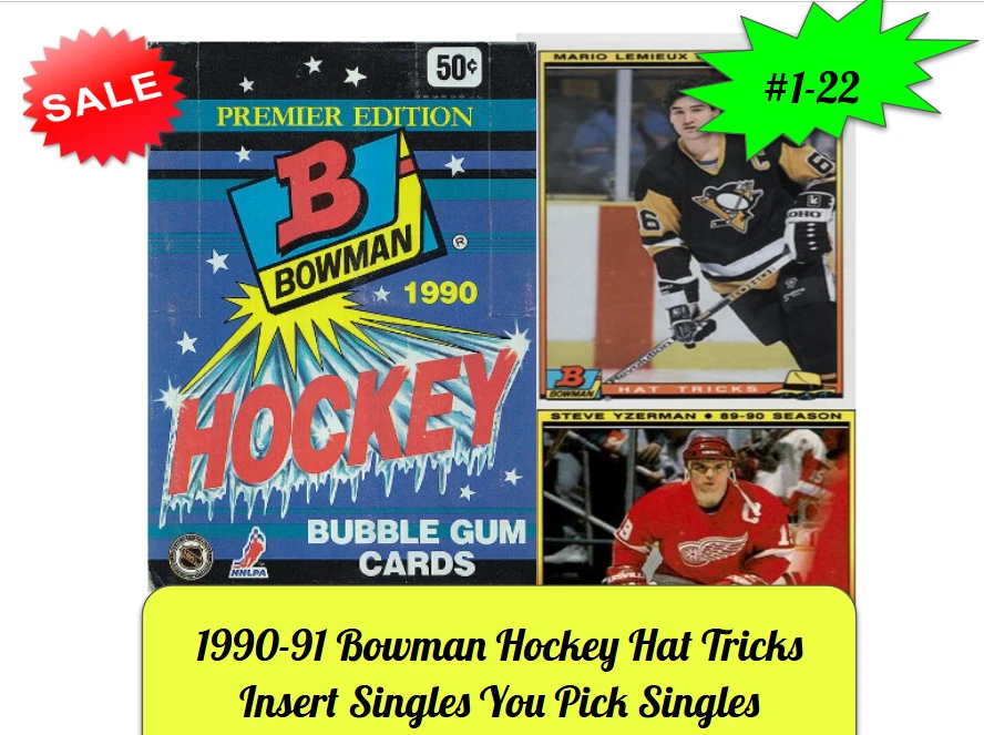 1990-91 Bowman Hockey Hat Tricks Insert Singles You Pick Singles - Image 1 of 1