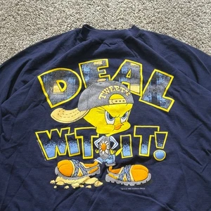 Vintage 90s Looney Tunes Tweety Bird Deal Wit It Warner Bros T Shirt Mens L - Picture 1 of 5