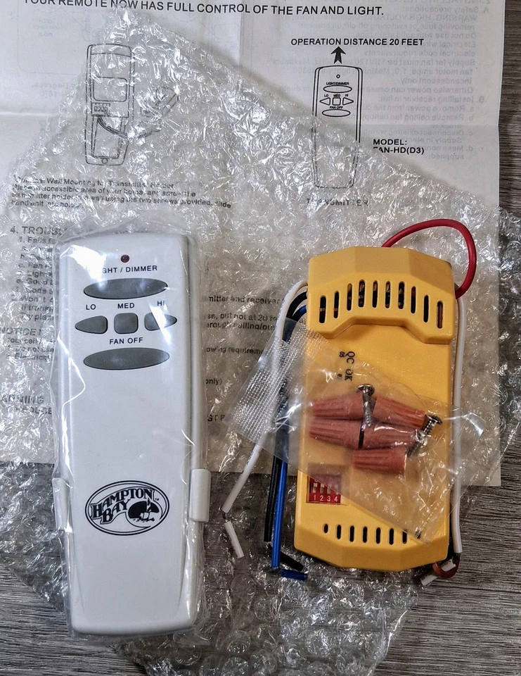 Hampton Bay Ceiling Fan Remote Model# FAN-HD & Receiver #FAN18R Replacements NEW - Image 1 of 3