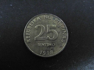 1998 Philippines 25 Sentimo Foreign Coin (# 95) - Picture 1 of 2