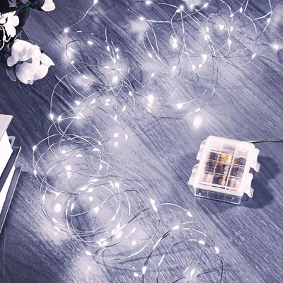 Ghirlanda Luminosa LED 5M, 50 Luci Di Fata a Batteria, 1 Pack Filo Di Rame Bianc - Immagine 1 di 4