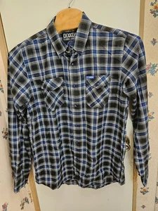 Camisa de franela manga larga con broches de presión Dixxon "Perfomance Machine.Com" talla XLT - Imagen 1 de 5